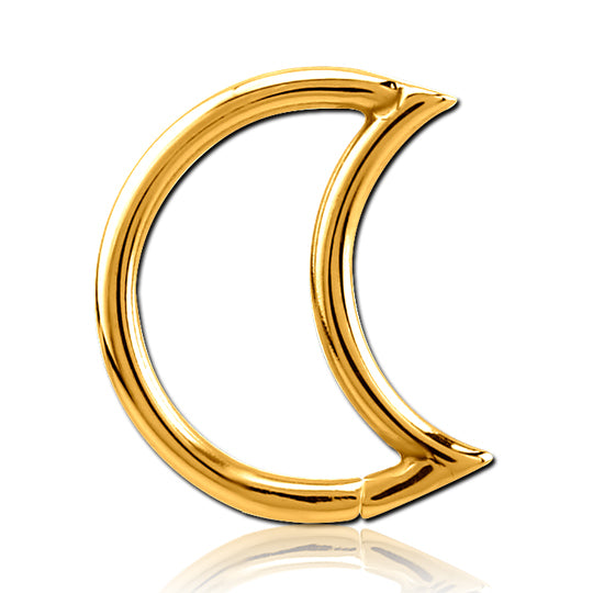Moon Shaped Gold Continuous Ring Continuous Rings 16g - 3/8" diameter (10mm) Gold