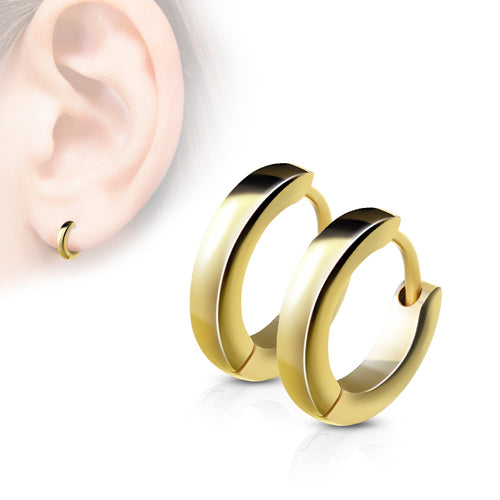 Gold Small Hinged Hoop Earrings Earrings 20 gauge Gold