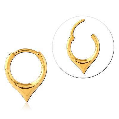 Pointed Gold Hinged Segment Ring Hinged Rings 16g - 5/16" diameter (8mm) Gold