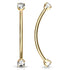 16g Prong CZ Gold Snake Eyes Barbell Curved Barbells 16g - 9/16" long (14mm) Gold