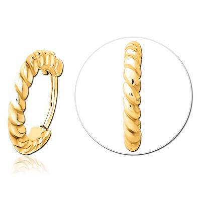 Rope Gold Hinged Segment Ring Hinged Rings 16g - 5/16" diameter (8mm) Gold