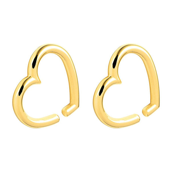 Heart Gold Hangers Plugs 2 gauge (6mm) Gold