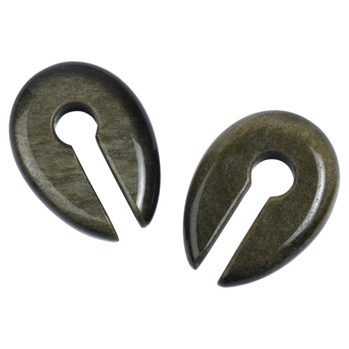 Golden Obsidian Keyhole Ear Weights Ear Weights 2 gauge (6mm) Golden Obsidian