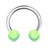 14g Acrylic Circular Barbell Circular Barbells 14g - 5/16" diameter (8mm) - 4mm balls Light Green