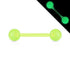 Glow-in-the-Dark Bioflex Barbell Straight Barbells 14g - 5/8" long (16mm) Green