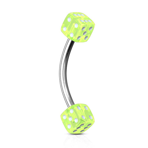 Acrylic Dice Curved Barbell