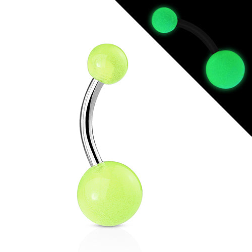 Glow-in-the-Dark Belly Ring Belly Ring 14g - 3/8" long (10mm) Light Green