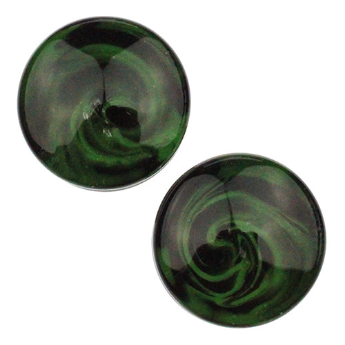Marbled Plugs by Glasswear Studios Plugs 1/2 inch (13mm) Green & Black