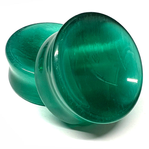 Green Cat's Eye Plugs Plugs 2 gauge (6mm) Green