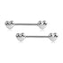 Heart Stainless Nipple Barbells Nipple Barbells 14g - 3/8" long (10mm) Stainless Steel