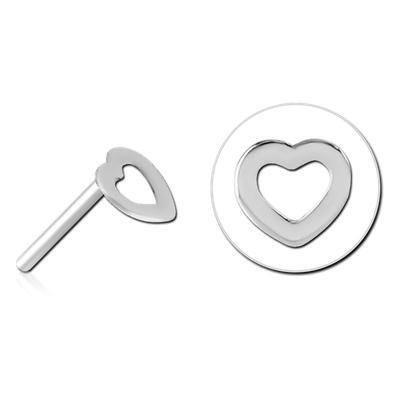 Heart Outline Stainless Threadless End Replacement Parts 4x5mm Stainless Steel
