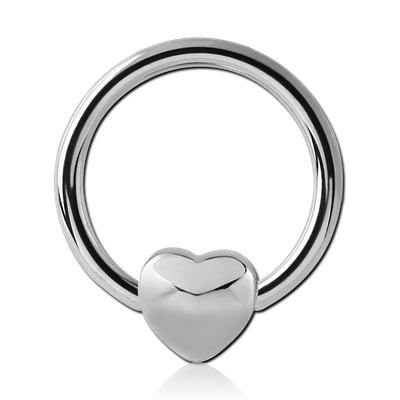 14g Stainless Captive Heart Bead Ring Captive Bead Rings 14g - 15/32" diameter (12mm) Stainless Steel