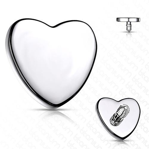 14g Heart Titanium End Replacement Parts 14 gauge - 4mm heart High Polish (silver)