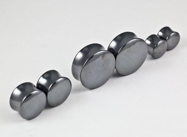 Hematite Plugs by Oracle Body Jewelry Plugs 8 gauge (3mm) Hematite