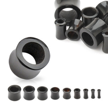 Horn Double Flared Tunnels Plugs 8 gauge (3mm) Black Horn