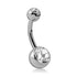 CZ Titanium Belly Barbell (internal) Belly No-Dangles 14g - 3/8" long (10mm) Clear CZ