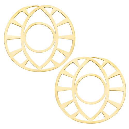 Knowing Eye Hoops by Diablo Organics Ear Weights 70mm diameter (Small) Yellow Brass