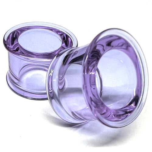 Lavender DF Bullet Holes by Gorilla Glass Plugs 00 gauge (9mm) Lavender