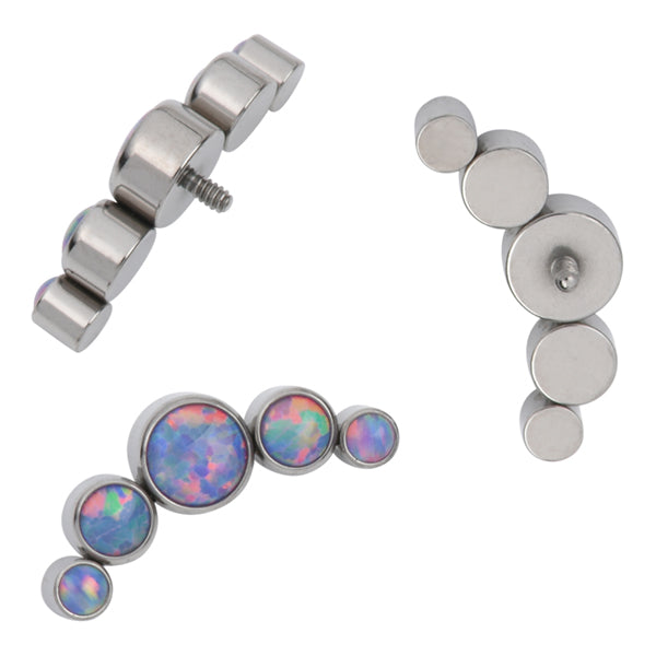 16g 5-Round Bezel Opal Titanium End Replacement Parts 16 gauge - 5.2x12.8mm Lavender Opals