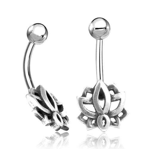 Sterling Silver Lotus Belly Ring Belly Ring  