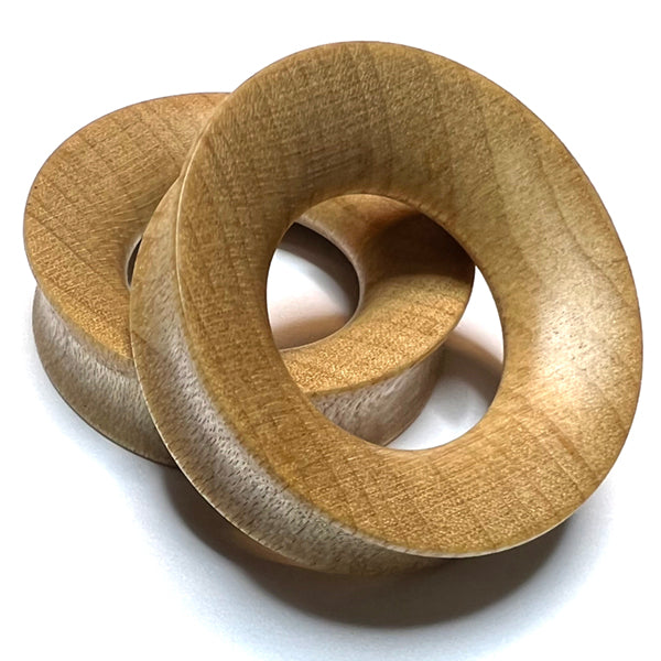 Maple Wood Concave Tunnels Plugs 2 gauge (6mm) - 8mm wearable Maple