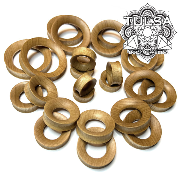 Maple Wood Concave Tunnels Plugs  