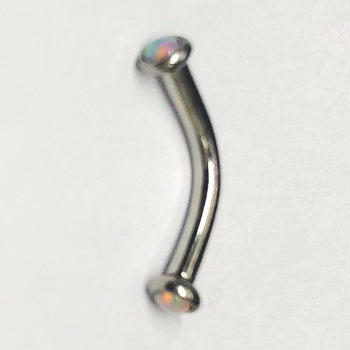 Micro Opal Stainless Curved Barbell Curved Barbells 16g - 1/4