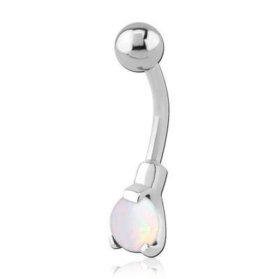 Mini Opal 3-Prong Belly Ring Belly Ring 14g - 3/8