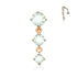 Opalite Reverse Belly Dangle Belly Ring 14 gauge - 3/8" long (10mm) White Opalite/Rose Gold Plated