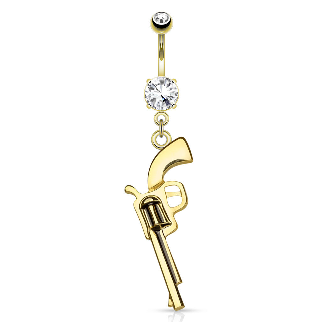 Six Shooter Belly Dangle Belly Ring 14 gauge - 3/8