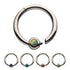 Opal Stainless Hinged Segment Ring Hinged Rings 16g - 5/16" diameter (8mm) Purple Opal