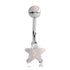 Opal Star Belly Ring Belly Ring 14g - 3/8" long (10mm) White