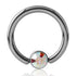 14g Titanium Captive CZ Disc Bead Ring Captive Bead Rings 14g - 15/32" diameter (12mm) Opalescent CZ