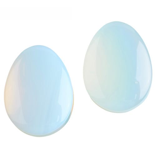 Opal Glass Teardrop Plugs Plugs 0 gauge (8mm) Opal