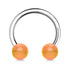 16g Acrylic Circular Barbell Circular Barbells 16g - 5/16" diameter (8mm) - 3mm balls Orange