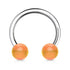 14g Acrylic Circular Barbell Circular Barbells 14g - 5/16" diameter (8mm) - 4mm balls Orange