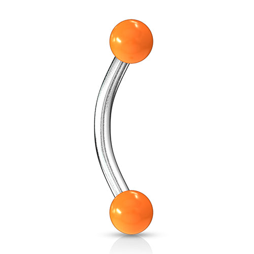 16g Opaque Curved Barbell Curved Barbells 16g - 5/16" long (8mm) Orange