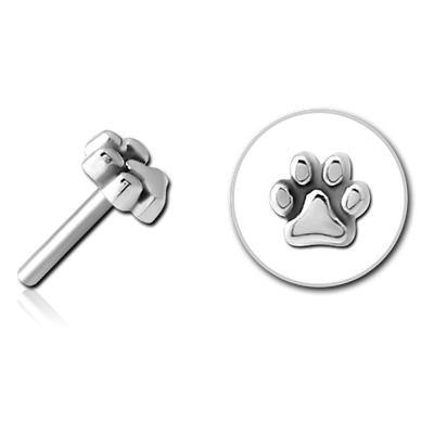 Paw Print Stainless Threadless End Replacement Parts 4.9x5.2mm Stainless Steel
