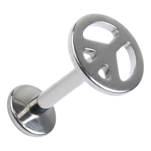 16g Peace Sign Titanium Labret Labrets 16g - 1/4