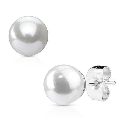 Pearl Stud Earrings Earrings 3mm Pearls Stainless Steel