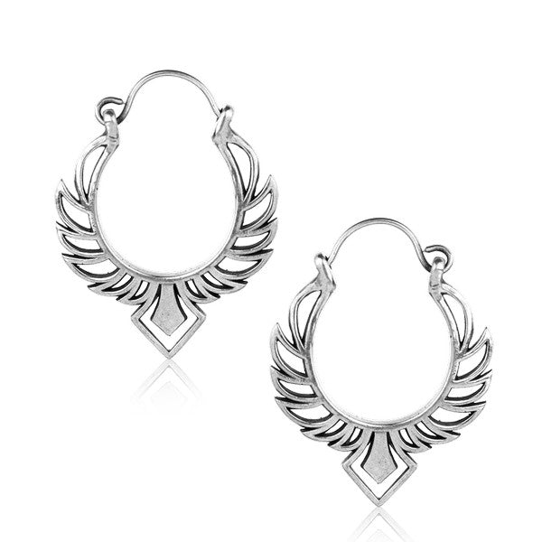Phoenix White Brass Earrings Earrings 18 gauge White Brass