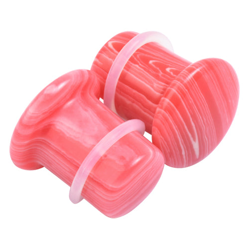 Pink Lace Stone Single Flare Plugs Plugs 8 gauge (3mm) Pink Lace