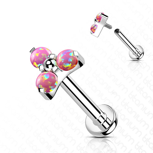 16g Opal Trinity Titanium Labret Labrets 16g - 5/16