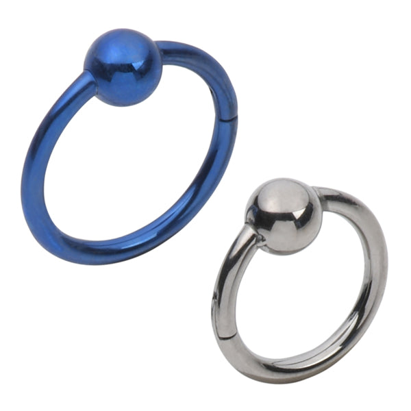 Plain Bead Titanium Hinged Ring Hinged Rings 16g - 5/16" diameter (8mm) High Polish (silver)