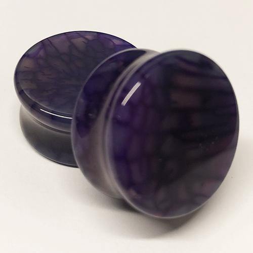 Purple Dragon Vein Agate Plugs Plugs 2 gauge (6mm) Purple