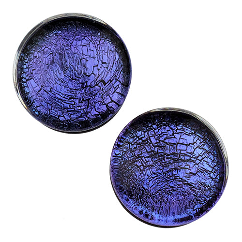 Dichroic Plugs by Glasswear Studios Plugs 7/8 inch (22mm) Purple