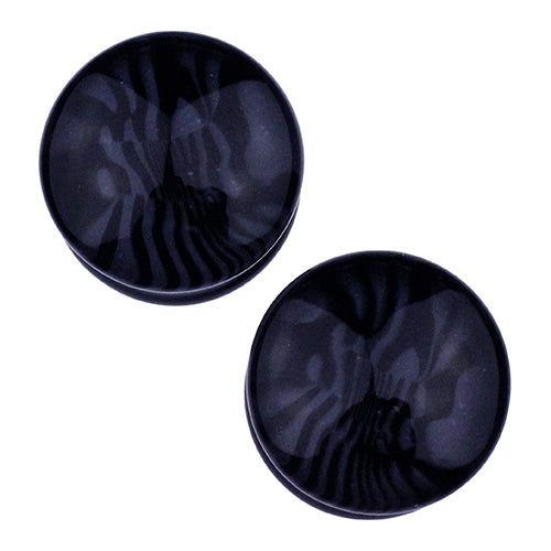 Marbled Plugs by Glasswear Studios Plugs 1 inch (26mm) Purple & Black