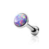 Opal Cartilage Barbell Cartilage 16g - 1/4" long (6mm) - 3mm opal Purple Opal