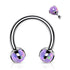 16g Prong Opal Stainless Circular Barbell Circular Barbells 16g - 5/16" diameter (8mm) Purple Opal