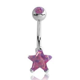 Opal Star Belly Ring Belly Ring 14g - 3/8